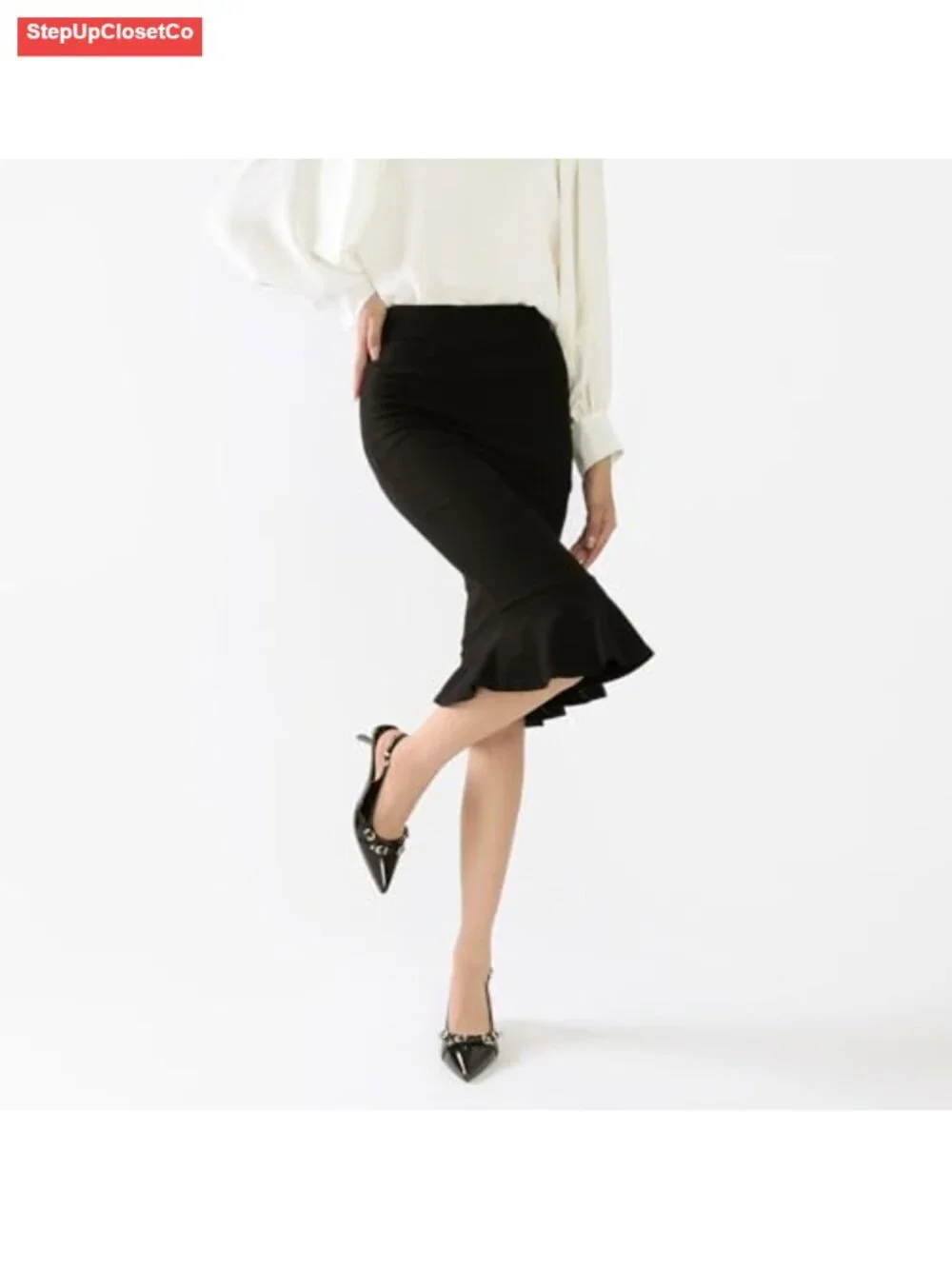 Kitten Heels Women Pointed Toe Pumps Patent Leather Slingback Low Heel Dress